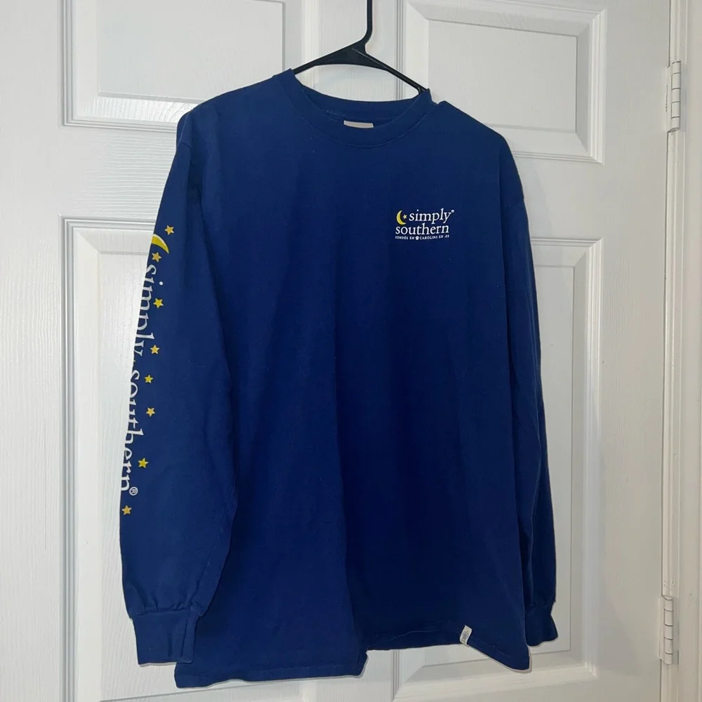 Simply Southern Navy Shirt with Dog and Stars - Picture 2 of 2